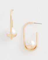 Chico's Discount Pearl Pearl Gold Hoop Earrings
