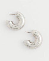 Chico's For Sale Silver Silver Puff Hoop Earrings