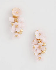 Chico's Outlet Pink Pink Flower Cluster Drop Earrings