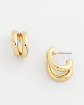 Chico's Online Gold Gold Double Mini Hoop Earrings