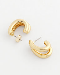 Chico's Online Gold Gold Double Mini Hoop Earrings