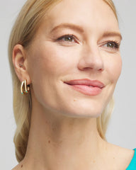 Chico's Online Gold Gold Double Mini Hoop Earrings