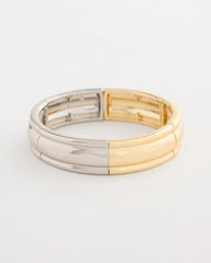 Chico's Discount Mixed Metals Mixed Metal Hinge Cuff Bracelet