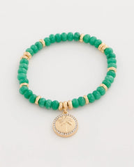 Chico's Outlet Green Genuine Jade Charm Stretch Bracelet