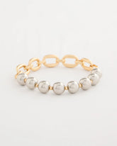 Chico's For Sale Mixed Metals Mixed Metal Chain Bead Stretch Bracelet