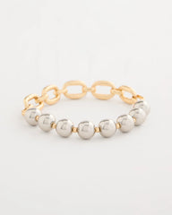 Chico's For Sale Mixed Metals Mixed Metal Chain Bead Stretch Bracelet