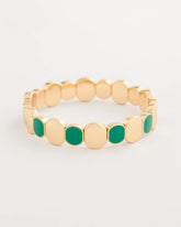 Chico's Outlet Green Green Goldtone Glam Stretch Bracelet