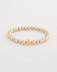Chico's For Sale Mixed Metals Mixed Metal Beaded Stretch Bracelet