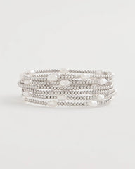 Chico's Discount Silver Pearlescent Bead Ball Bracelet