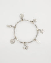 Chico's Sale Silver Beachy Silvertone Stretch Charm Bracelet