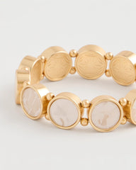Chico's Outlet Gold Pearlescent Goldtone Stretch Bracelet