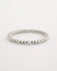 Chico's Discount Silver Silvertone Rounded Stretch Bracelet