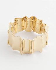 Chico's For Sale Gold Gold Wavy Stretch Cuff