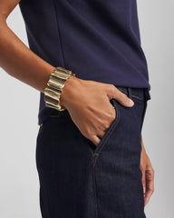 Chico's For Sale Gold Gold Wavy Stretch Cuff