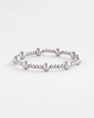 Chico's Discount Silver Silver-tone Medium Bead Stretch Bracelet