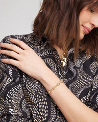 Chico's Sale Gold Gold-tone Medium Bead Stretch Bracelet