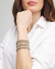 Chico's Sale Gold Gold-tone Medium Bead Stretch Bracelet