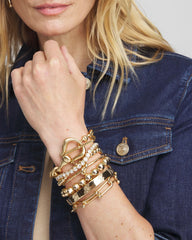 Chico's For Sale Gold Small Beaded Gold Tone Stretch Bracelet