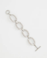 Chico's Online Silver Large Pave Link Toggle Bracelet