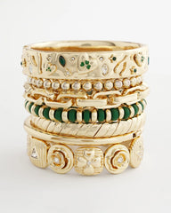 Chico's Sale Green Green Gold Slice Stretch Bracelet