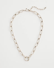 Chico's Outlet Silver Silvertone Charm Link Necklace