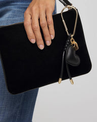 Chico's Online Black Faux Leather Heart Bag Charm