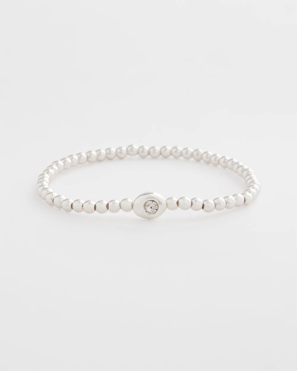 Chico's Outlet Silver Mini Bead Stretch Hero Bracelet