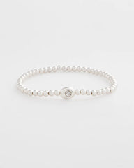 Chico's Outlet Silver Mini Bead Stretch Hero Bracelet