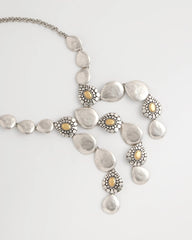 Chico's Outlet Mixed Metals Island Metal Linear Necklace