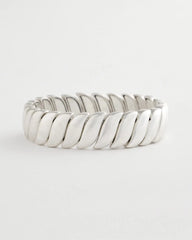 Chico's On Sale Silver Matte Twist Stretch Bracelet