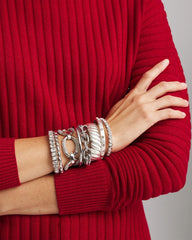 Chico's On Sale Silver Matte Twist Stretch Bracelet