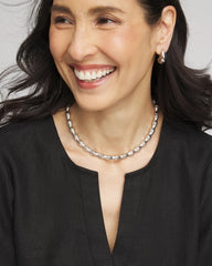 Chico's Online Silver Silvertone Bamboo Collar Necklace