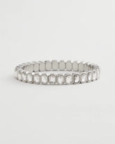 Chico's Discount Silver Silver Bezel Set Stretch Tennis Bracelet