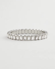 Chico's Discount Silver Silver Bezel Set Stretch Tennis Bracelet