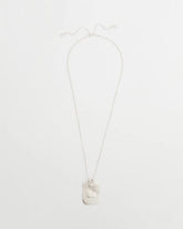 Chico's Sale Silver Adjustable Square Pendant Necklace