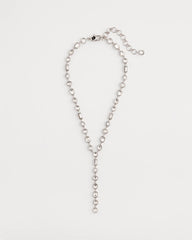 Chico's On Sale Silver Bezel Set Silvertone Y-Necklace