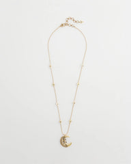 Chico's Online Gold Gold Moon Pendant Necklace