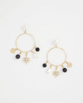 Chico's Discount Gold Starry Night Charm Hoop Earrings