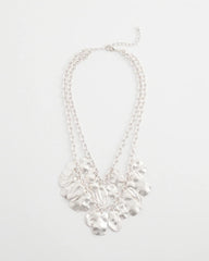 Chico's On Sale Silver Double Square Charm Pendant Necklace