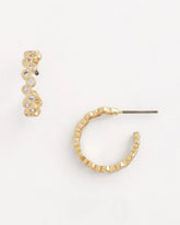 Chico's On Sale Gold Goldtone Cubic Zirconia Hoop Earrings