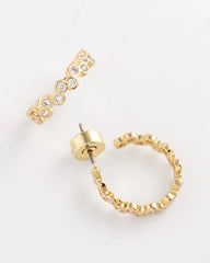 Chico's On Sale Gold Goldtone Cubic Zirconia Hoop Earrings
