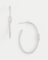 Chico's Online Silver Silver Oval Hoop Earrings