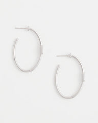 Chico's Online Silver Silver Oval Hoop Earrings