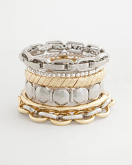 Chico's Discount Mixed Metals Open Link Stretch Bracelet