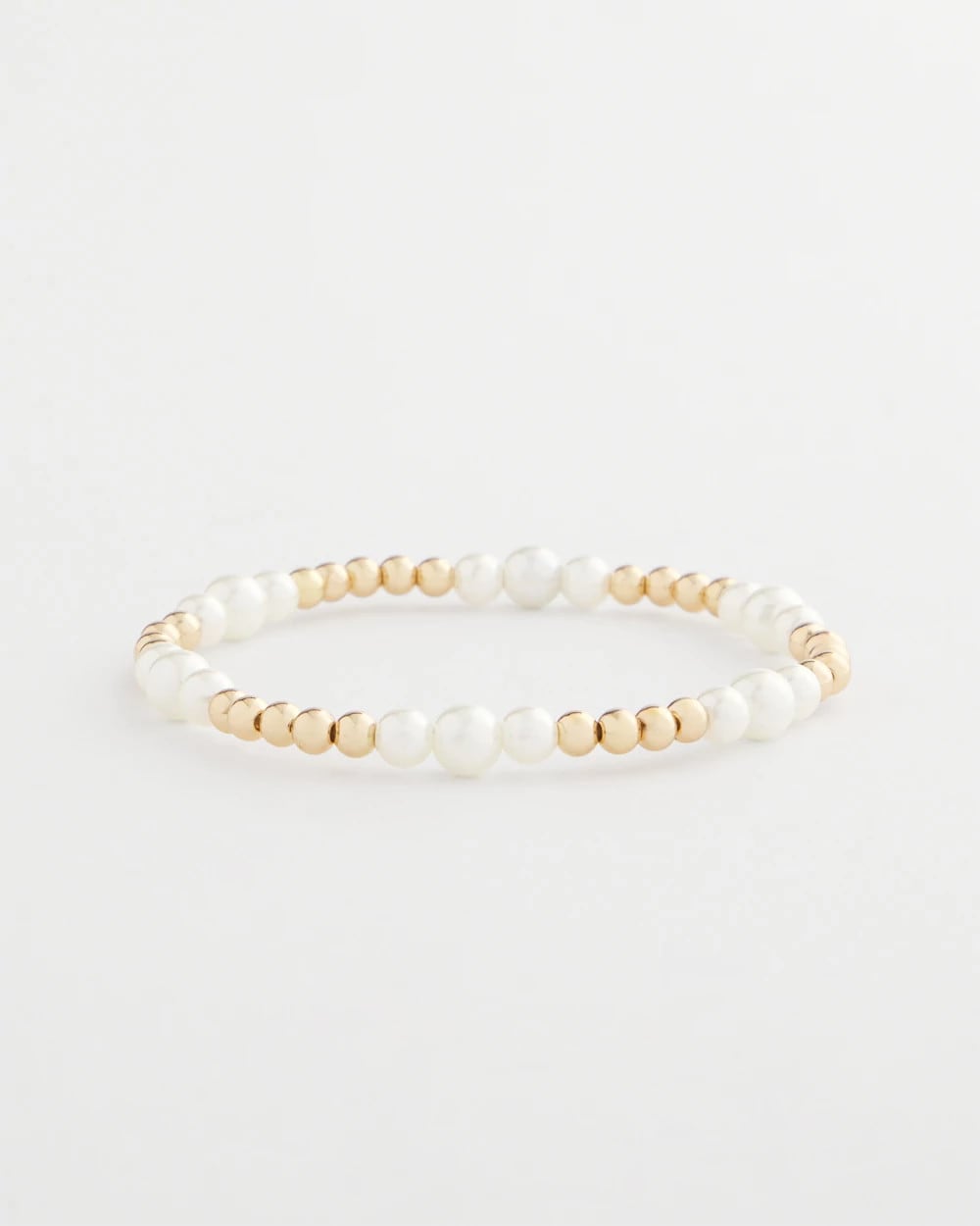 Chico's Sale Pearl Goldtone Bead Stretch Bracelet