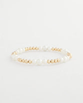 Chico's Sale Pearl Goldtone Bead Stretch Bracelet