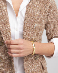 Chico's On Sale Gold Golden Matte Square Stretch Bracelet