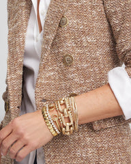 Chico's On Sale Gold Golden Matte Square Stretch Bracelet