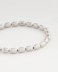 Chico's For Sale Silver Silvertone Oval Beaded Stretch Bracelet