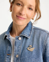 Chico's Sale Gold Sparkling Swan Brooch